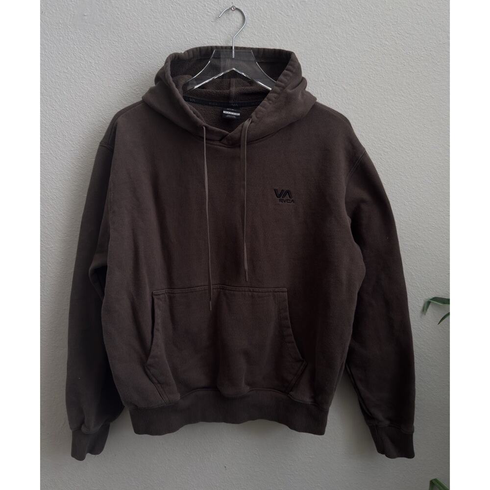 RVCA VA Essential Brown Mocha Pull Over Hoodie Men’s Size Small Streetwear